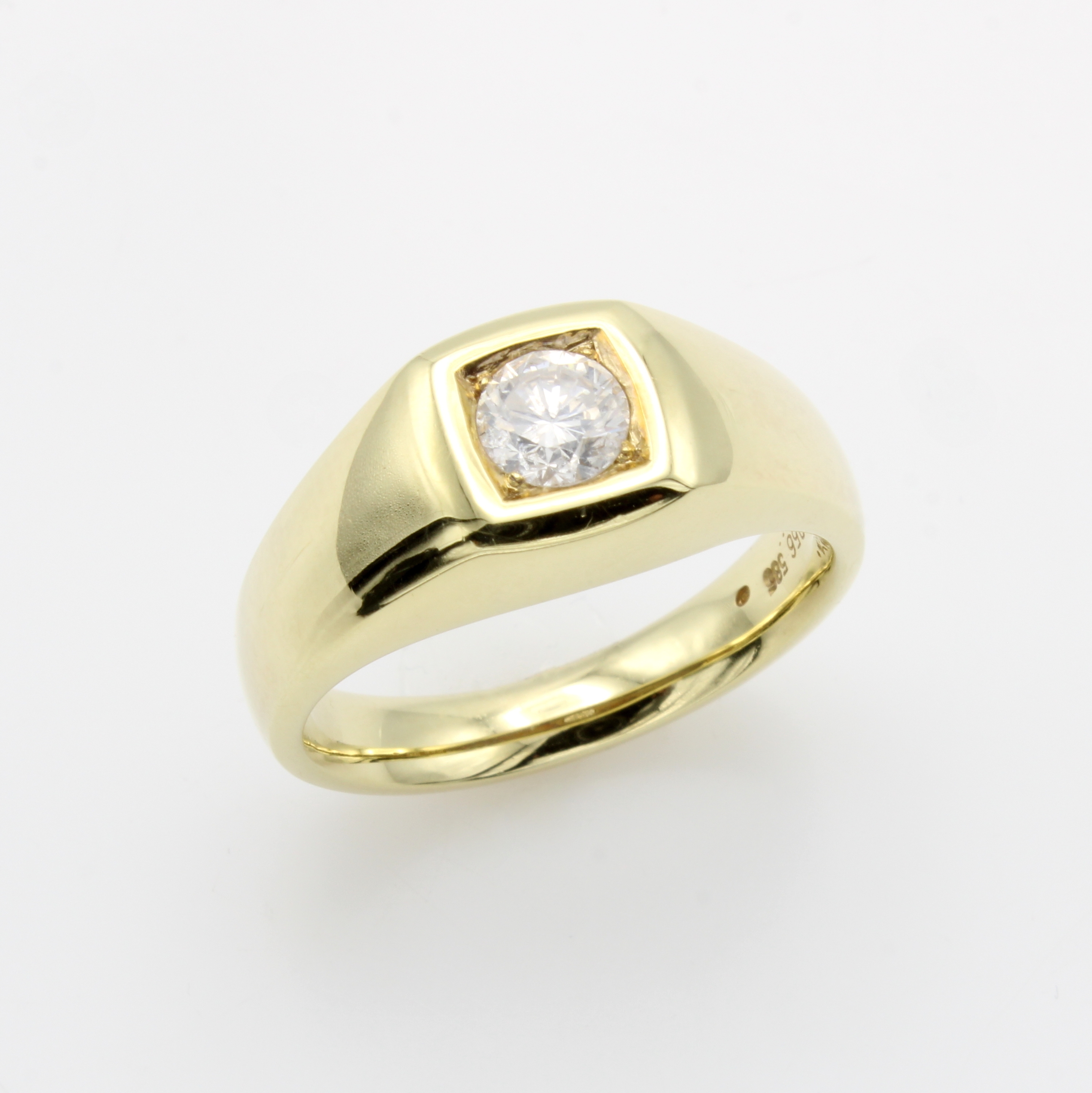 Image 27017062 - Herrenring mit Brillant, GG 585/000, Brill. ca. 0.56 ct Weiß/p, RW ca. 61 Schätzpreis: ...