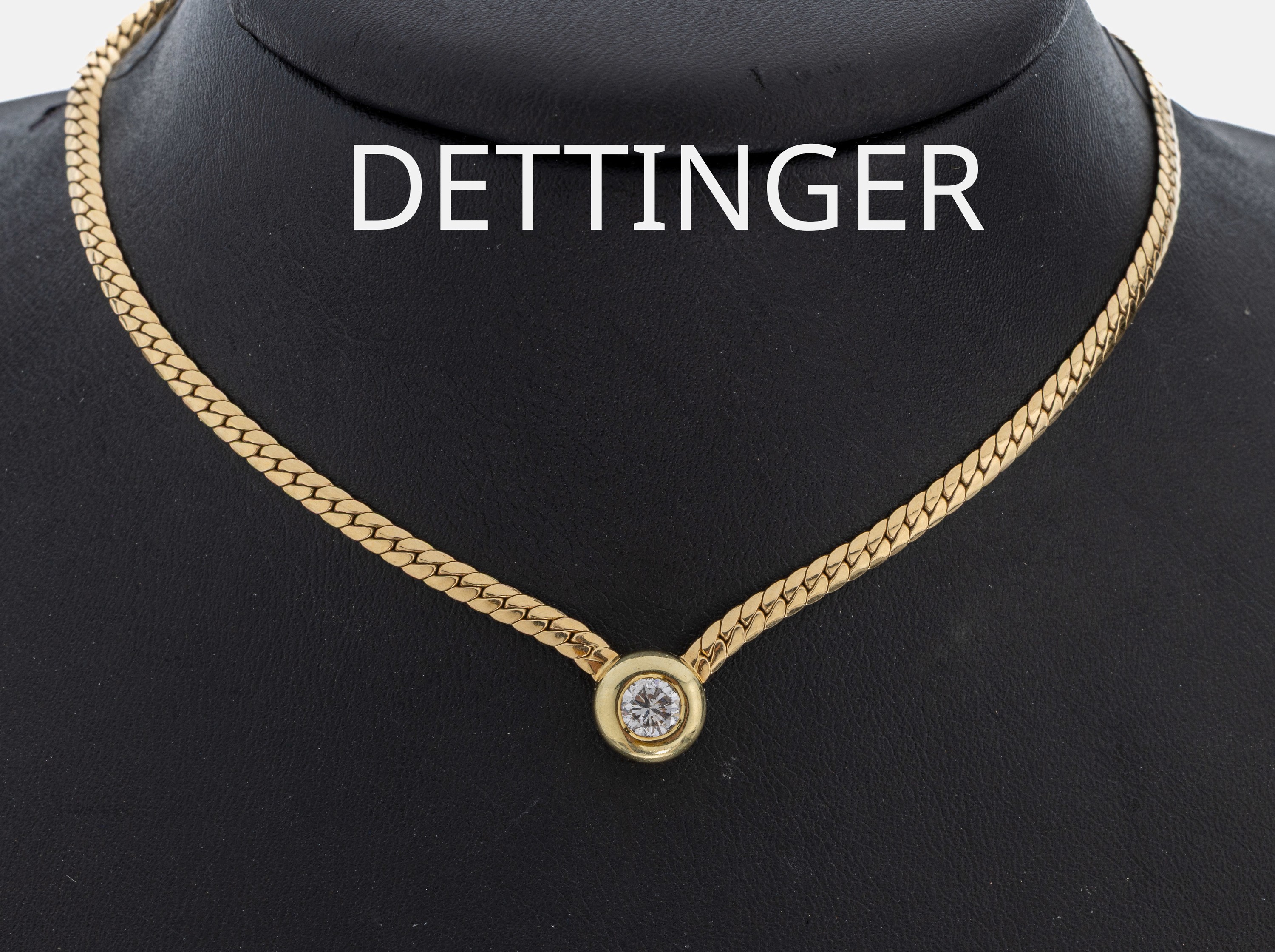 Image 27017064 - 14 kt Gold Brillant-Collier, GG 585/000, Mittelteil Brillant ca. 0.62 ct (grav.) ...