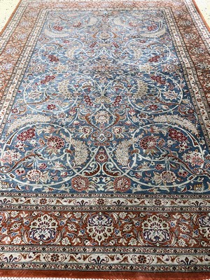 27017015d - Ghom Seide fein signiert, Persien, Ende 20.Jhd, reine Naturseide, ca. 141 x 103 cm, ca. ...