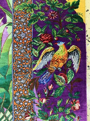 27017024g - Ghom Seide fein Persien, signiert´Bahrami´,Ende 20.Jhd, reine Naturseide, ca. 150 x 98 ...