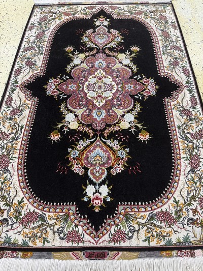 27017055d - Täbriz fein(50 Raj), Persien, Ende 20.Jhd, Korkwolle mit Seide, ca. 155 x 102 cm, ca. ...