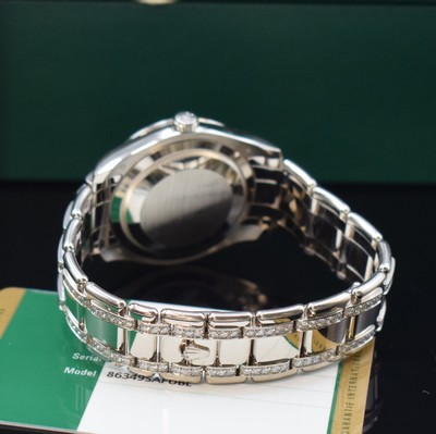 27017145b - ROLEX seltene Armbanduhr Datejust Pearlmaster in WG 750/000 mit original Steinbesatz ...