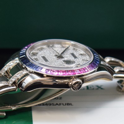 27017145d - ROLEX seltene Armbanduhr Datejust Pearlmaster in WG 750/000 mit original Steinbesatz ...