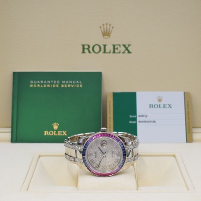 27017145i - ROLEX seltene Armbanduhr Datejust Pearlmaster in WG 750/000 mit original Steinbesatz ...