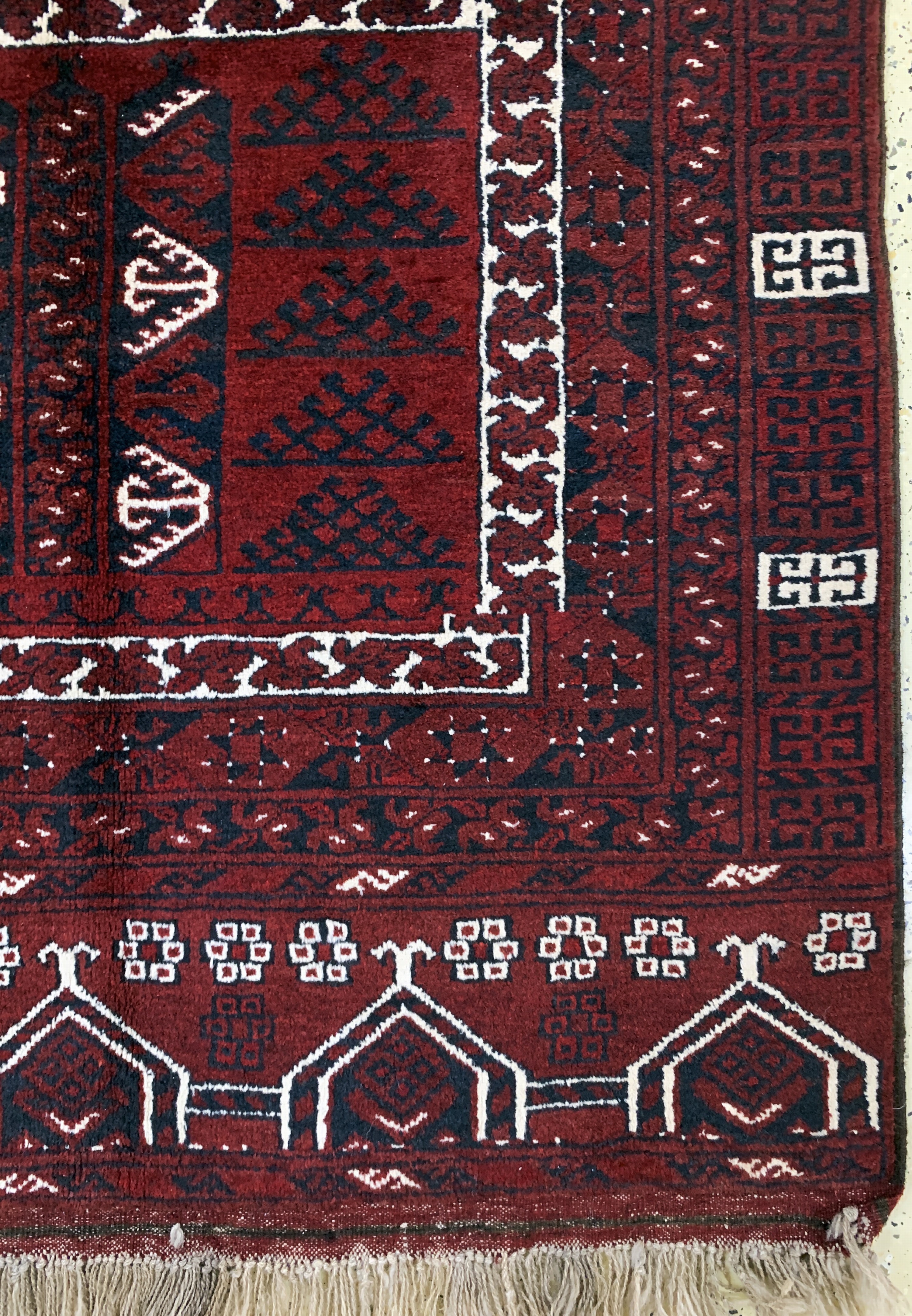 Detail a: Ersari"Engsi", Afghanistan, Ende 20.Jhd, Wolle auf Wolle, ca. 230 x 144 cm, gereinigt, EHZ: 2