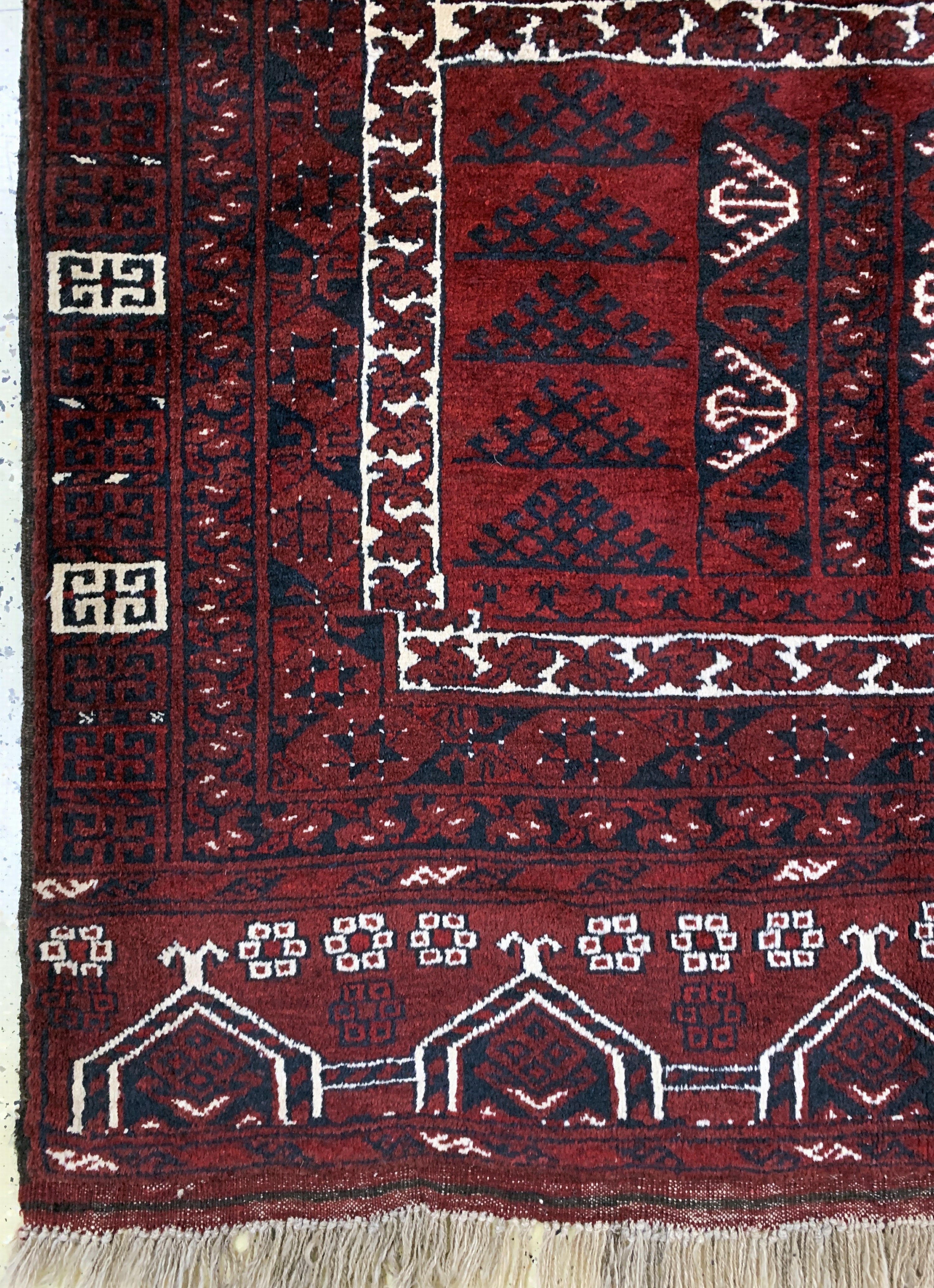 Detail b: Ersari"Engsi", Afghanistan, Ende 20.Jhd, Wolle auf Wolle, ca. 230 x 144 cm, gereinigt, EHZ: 2
