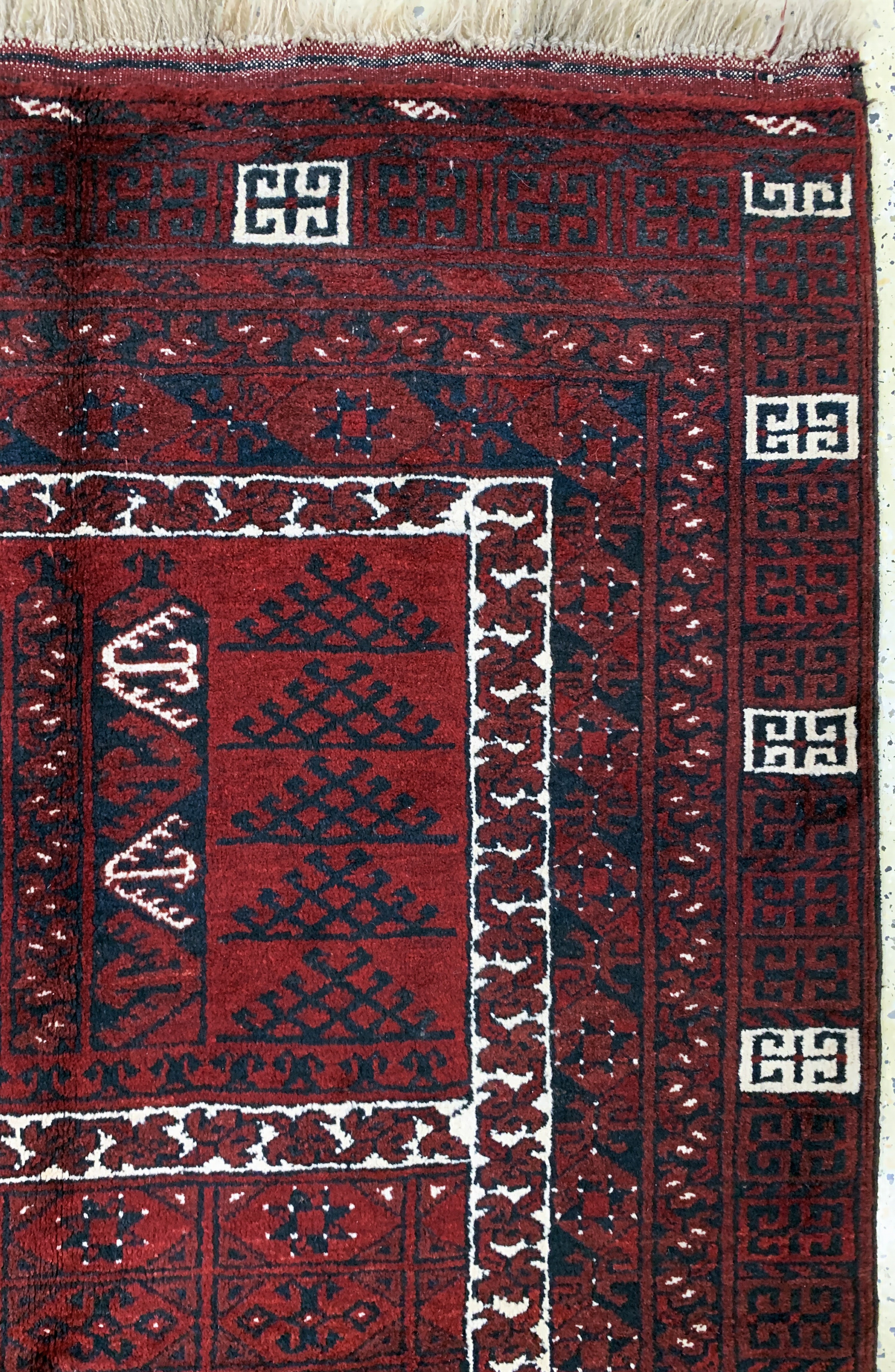 Detail d: Ersari"Engsi", Afghanistan, Ende 20.Jhd, Wolle auf Wolle, ca. 230 x 144 cm, gereinigt, EHZ: 2