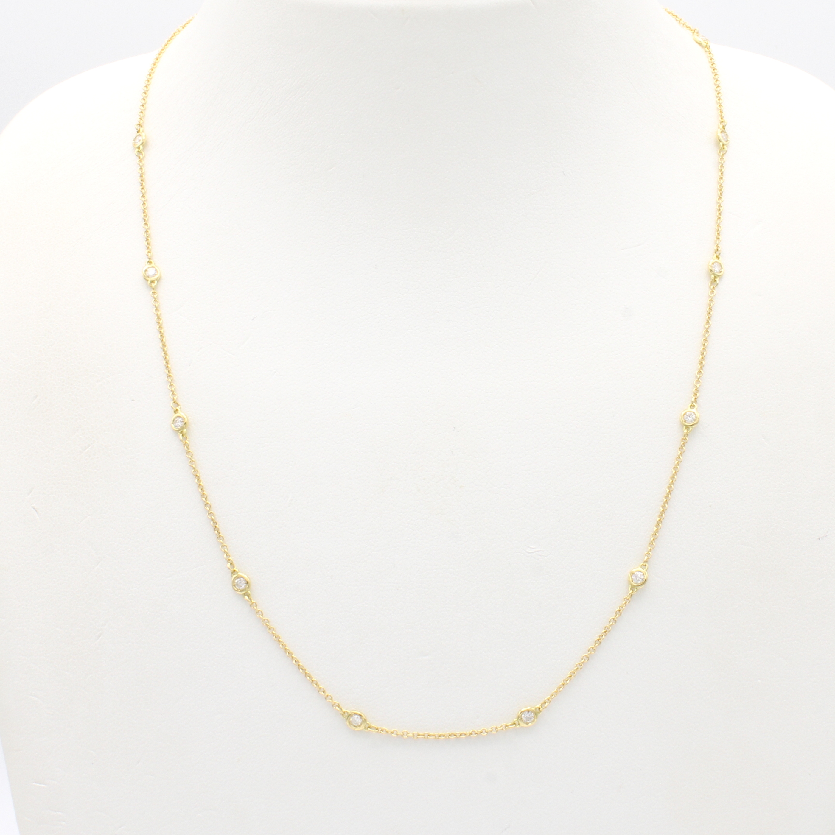 Image 27017428 - Collier mit Brillanten, GG 750/000, 11 Brill. in Kette integriert zus. ca. 0.38 ct ...