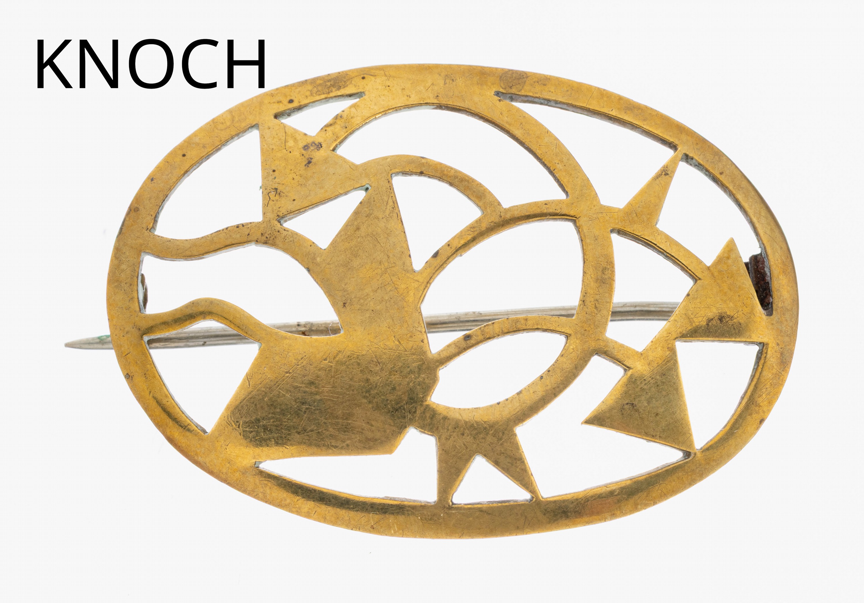 Image 27017987 - FRITZ KNOCH Brosche, deutsch 1930er Jahre, Messing, reines Art Deco, abstrakte ...