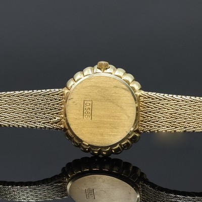 27017951c - CHRIST Damenarmbanduhr in GG 585/000 mit Diamanten, Schweiz um 1975, quarz, Goldband, ...