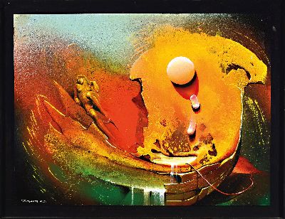 27017968k - Peter Mühlendorfer, 1946 Weilimdorf, deutscherMaler, Grafiker und Illustrator, hier ...