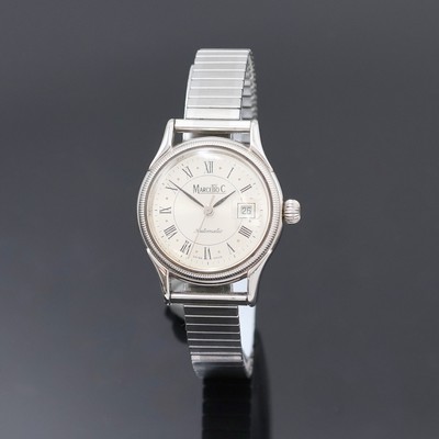 Image MARCELLO C Armbanduhr in Stahl, Schweiz um 2000, Automatik, beids. vergl. Geh., Boden ...