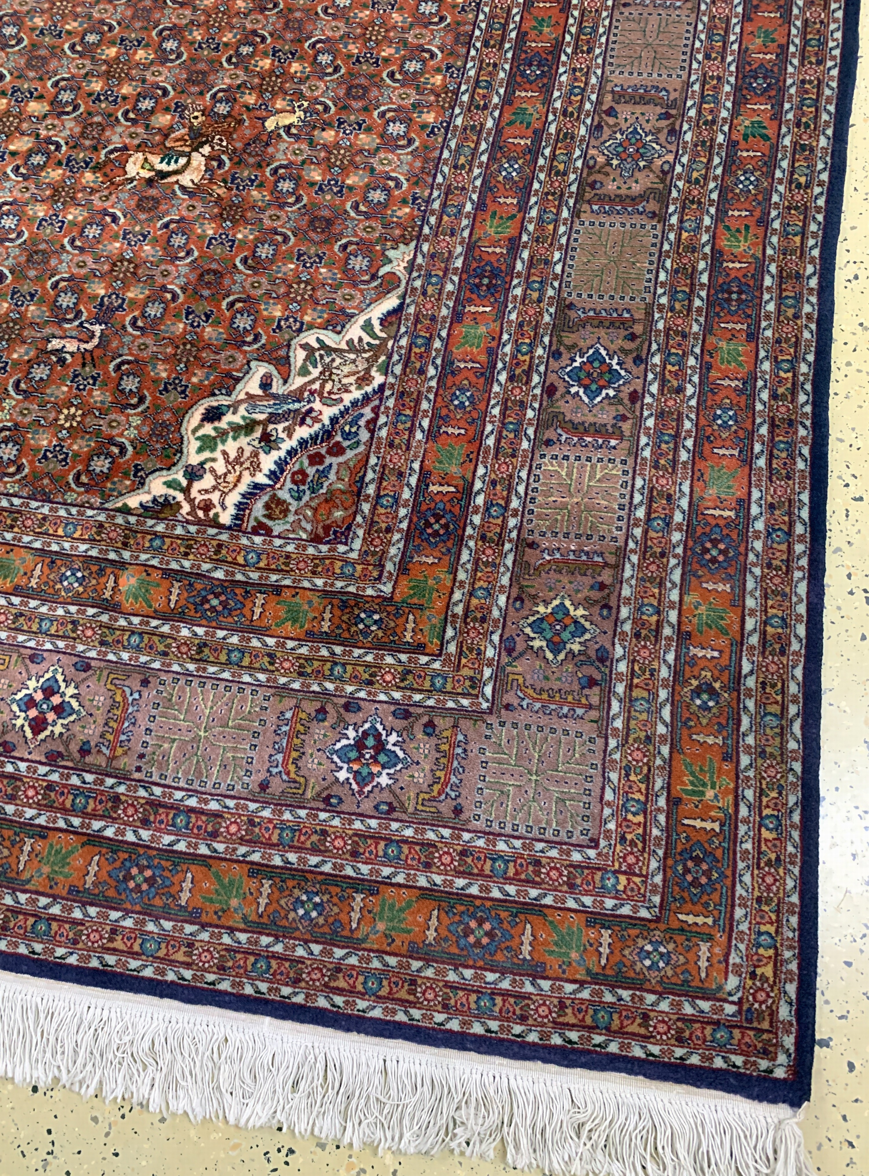Detail a: Täbriz fein, Persien, Mitte 20.Jhd., Korkwolle mit Seide, ca. 383 x 295 cm, EHZ: 2