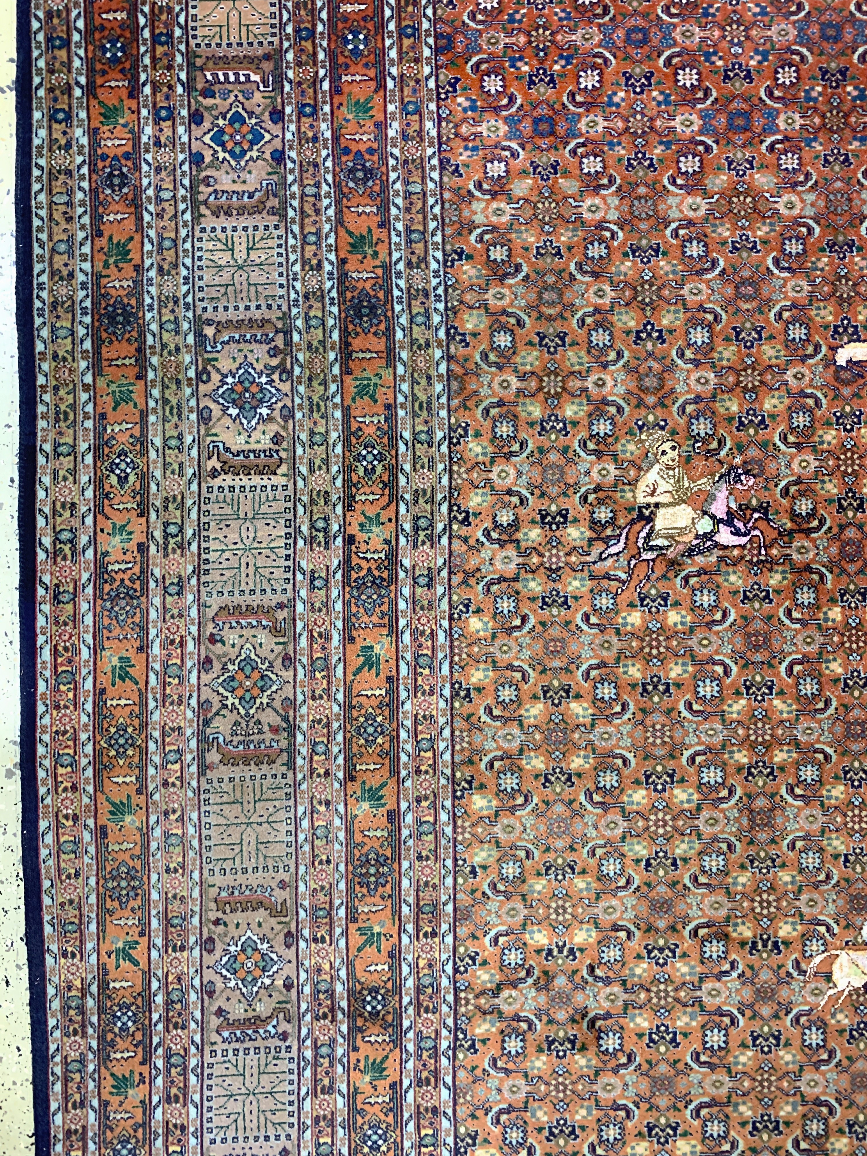 Detail e: Täbriz fein, Persien, Mitte 20.Jhd., Korkwolle mit Seide, ca. 383 x 295 cm, EHZ: 2