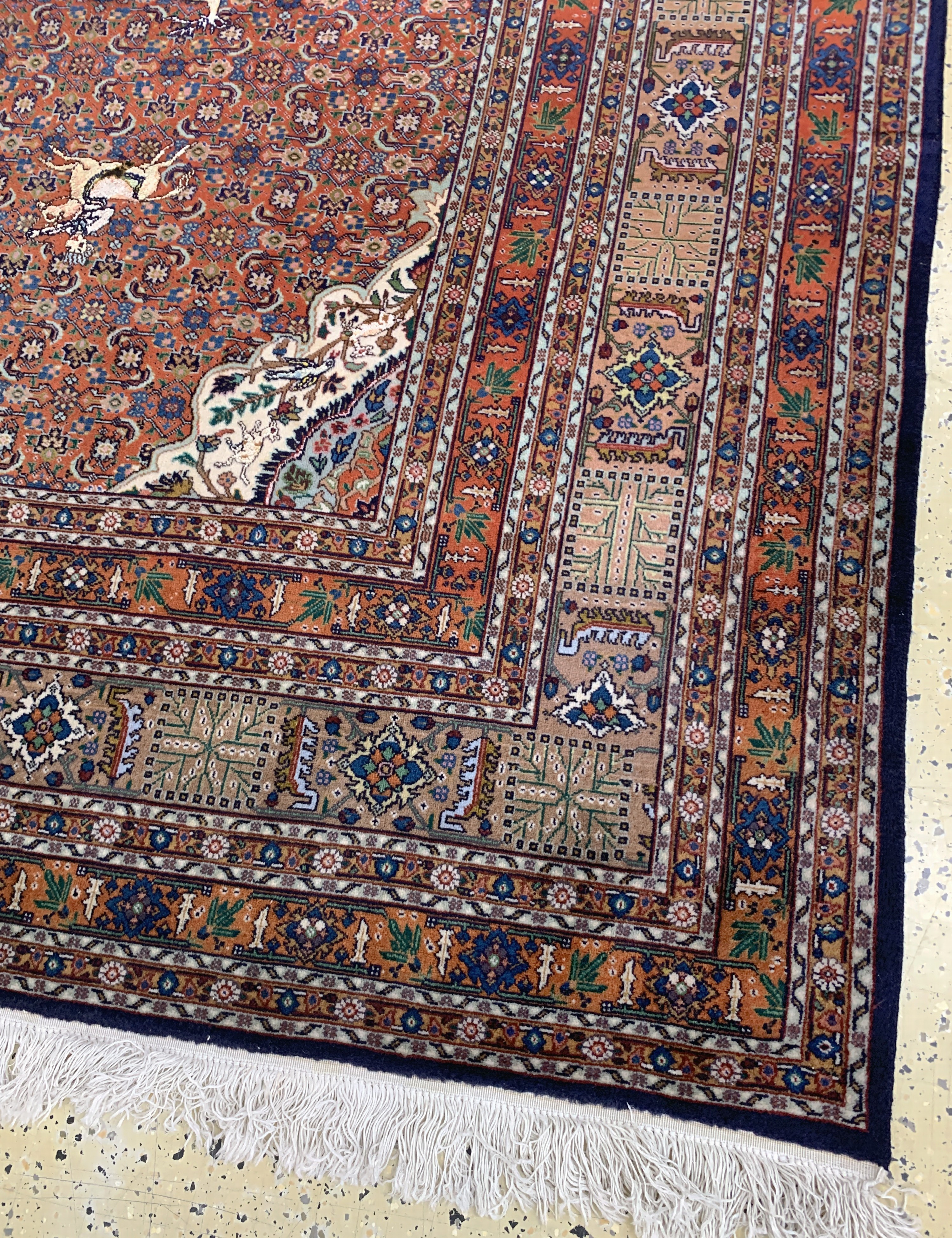 Detail g: Täbriz fein, Persien, Mitte 20.Jhd., Korkwolle mit Seide, ca. 383 x 295 cm, EHZ: 2