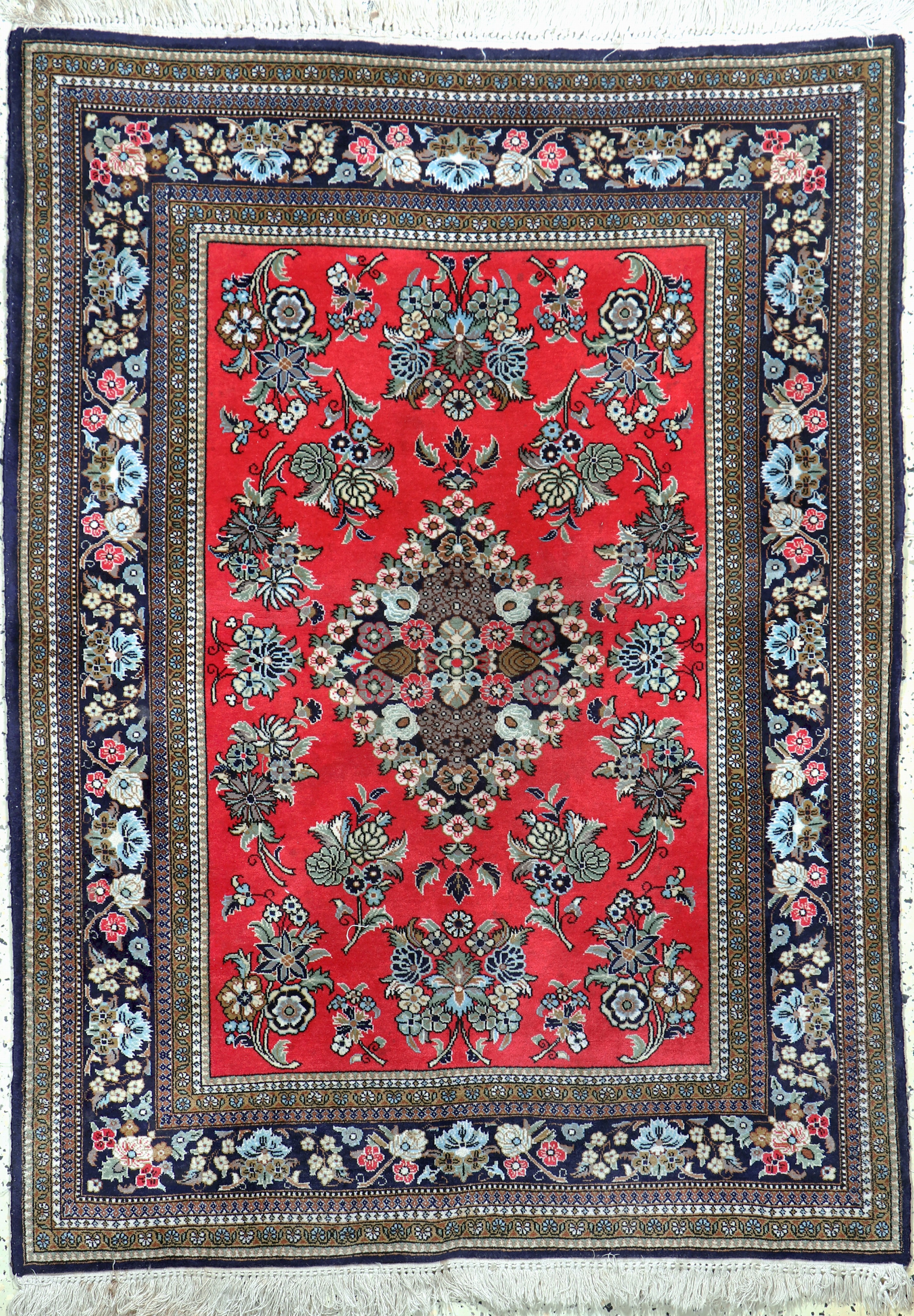 Image 27018017 - Ghom Kork, Persien, Ende 20.Jhd, Korkwolle auf Baumwolle, ca. 147 x 109 cm, EHZ: 2 ...