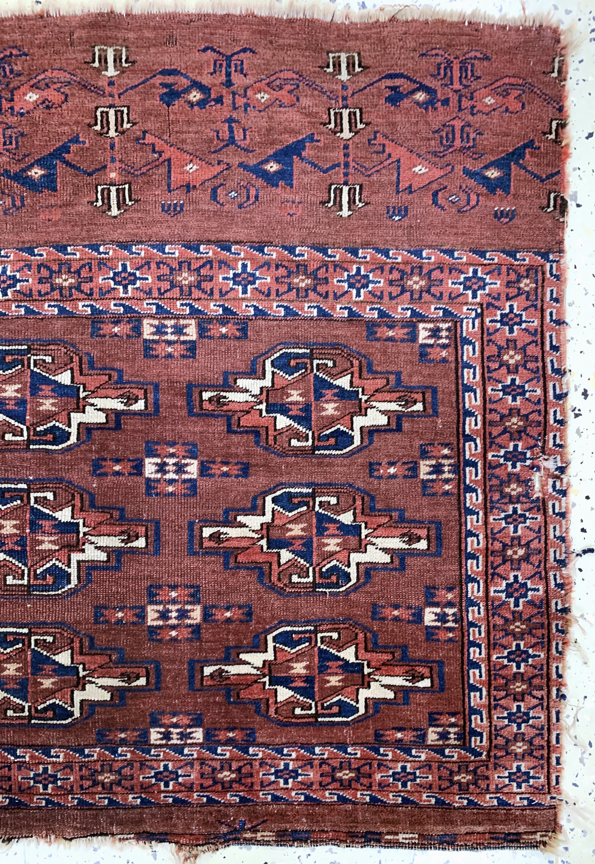 Detail a: Yomud"Tschowal"antik, Turkmenistan, 19.Jhd,Wolle auf Wolle, ca. 104 x 77 cm, EHZ: 4