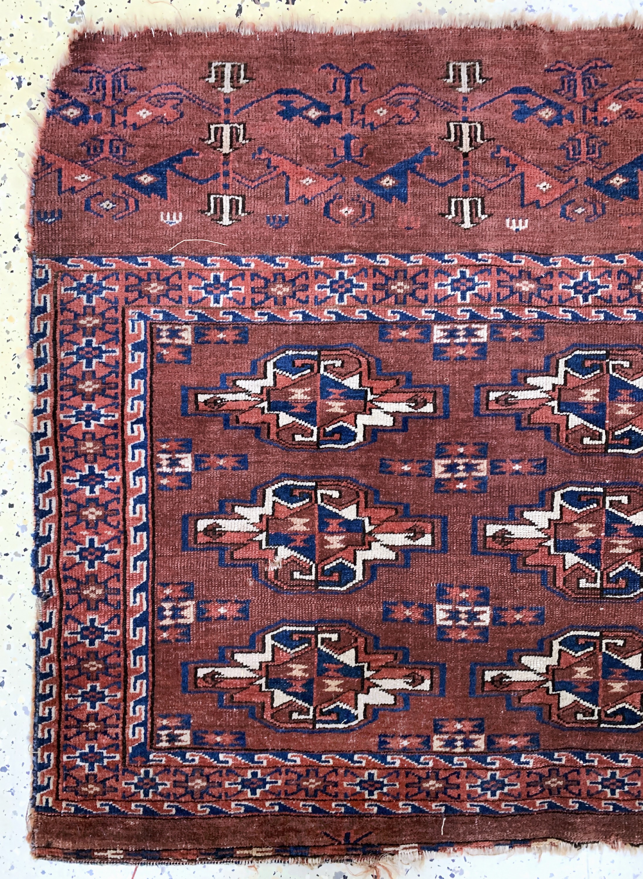 Detail c: Yomud"Tschowal"antik, Turkmenistan, 19.Jhd,Wolle auf Wolle, ca. 104 x 77 cm, EHZ: 4
