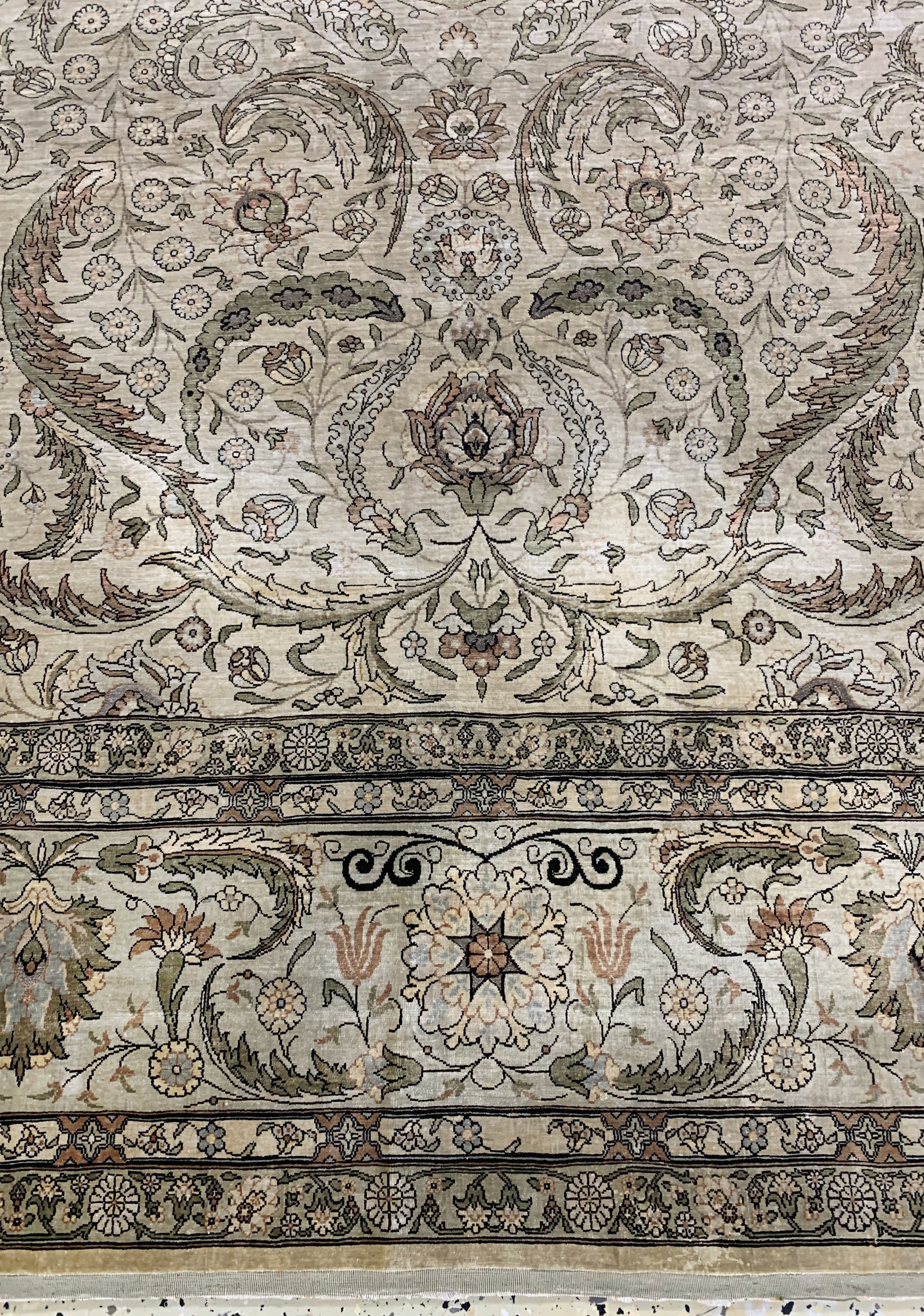 Detail f: Hereke Seide fein Türkei, signiert Metallbroschiert, Anfang 20.Jhd, reine Naturseide, ca. 222 x 140 cm, ca. 1,0 Mio. Kn/qm, EHZ: 2