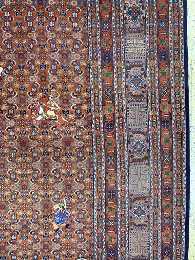 27018016f - Täbriz fein, Persien, Mitte 20.Jhd., Korkwolle mit Seide, ca. 383 x 295 cm, EHZ: 2 ...