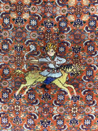 27018016j - Täbriz fein, Persien, Mitte 20.Jhd., Korkwolle mit Seide, ca. 383 x 295 cm, EHZ: 2 ...