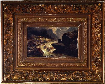 27018065k - Aristide Benon, 1853-1924, französisch, Hochgebirgslandschaft mit Bachlauf vor ...