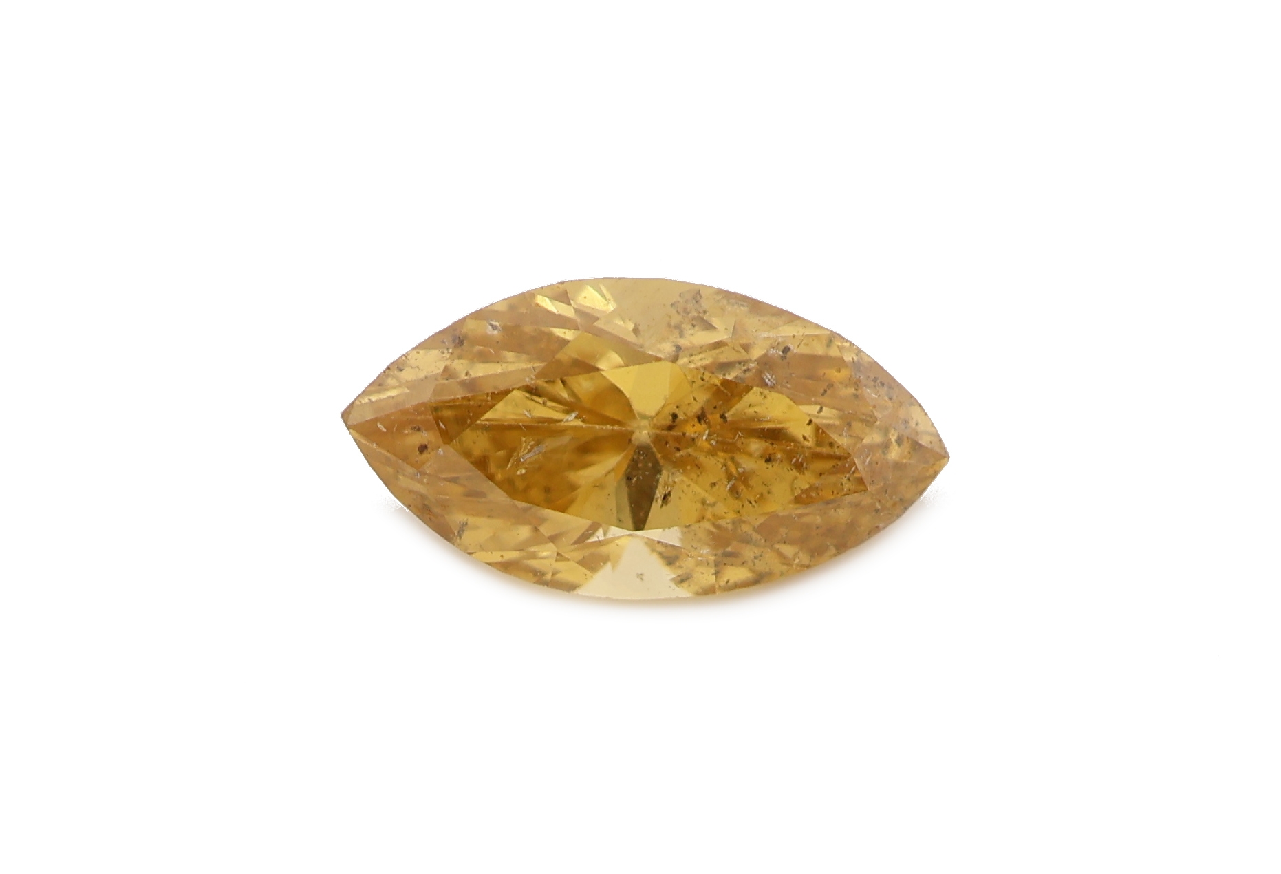 Image 27018735 - Lose Diamant Navette 0.40 ct natural fancy intense orangy yellow, IGI Diamond Report ...