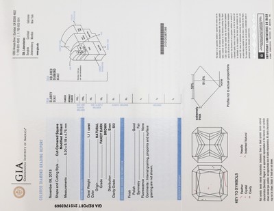27018729a - Loser Diamant Radiant 1.11 ct natural fancy dark brown/si 2, eingeschweißt, GIA Report ...