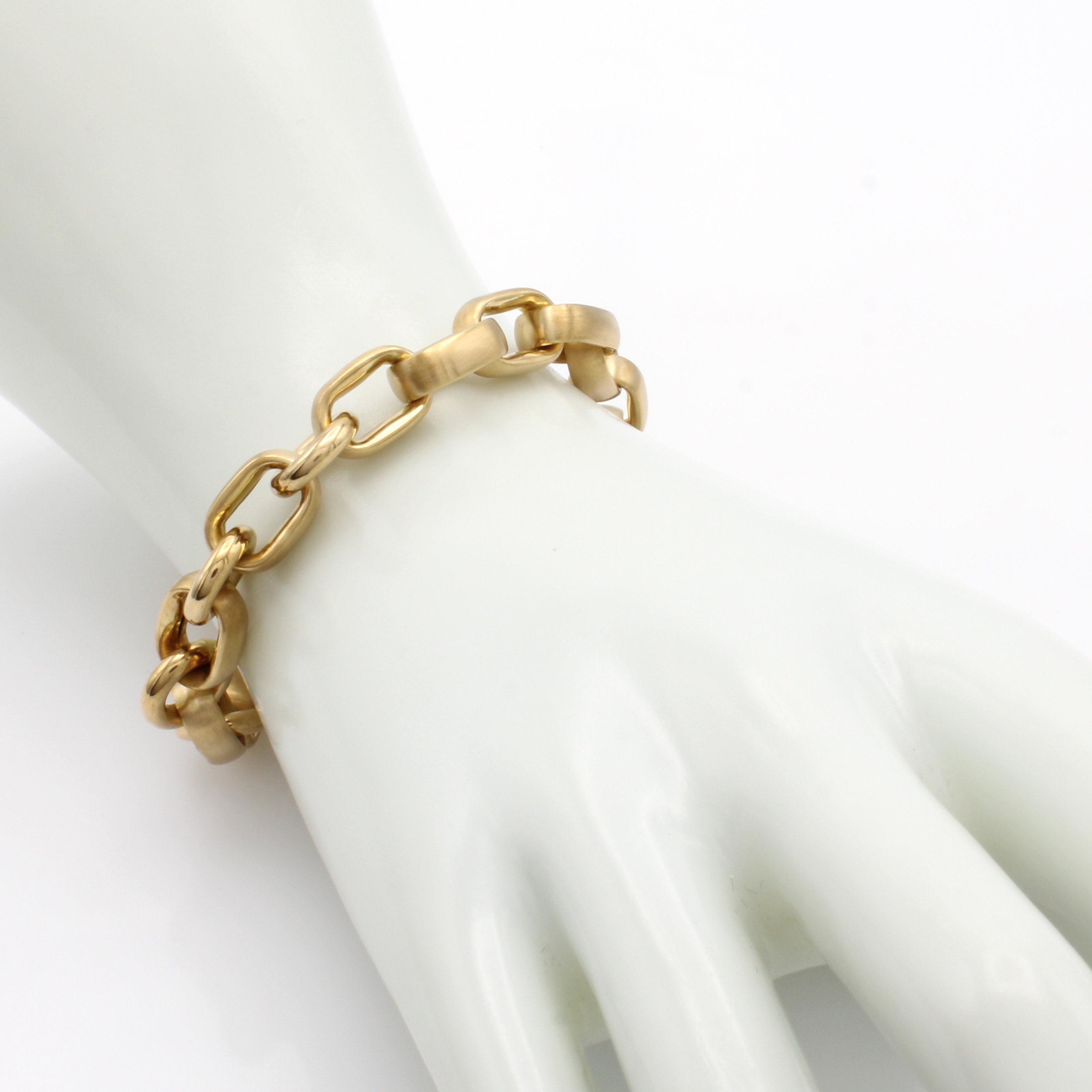 Image 27018839 - Gliederarmband, GG 750/000, z.T. matt., polierte, runde Zwischenösen, integrierte ...