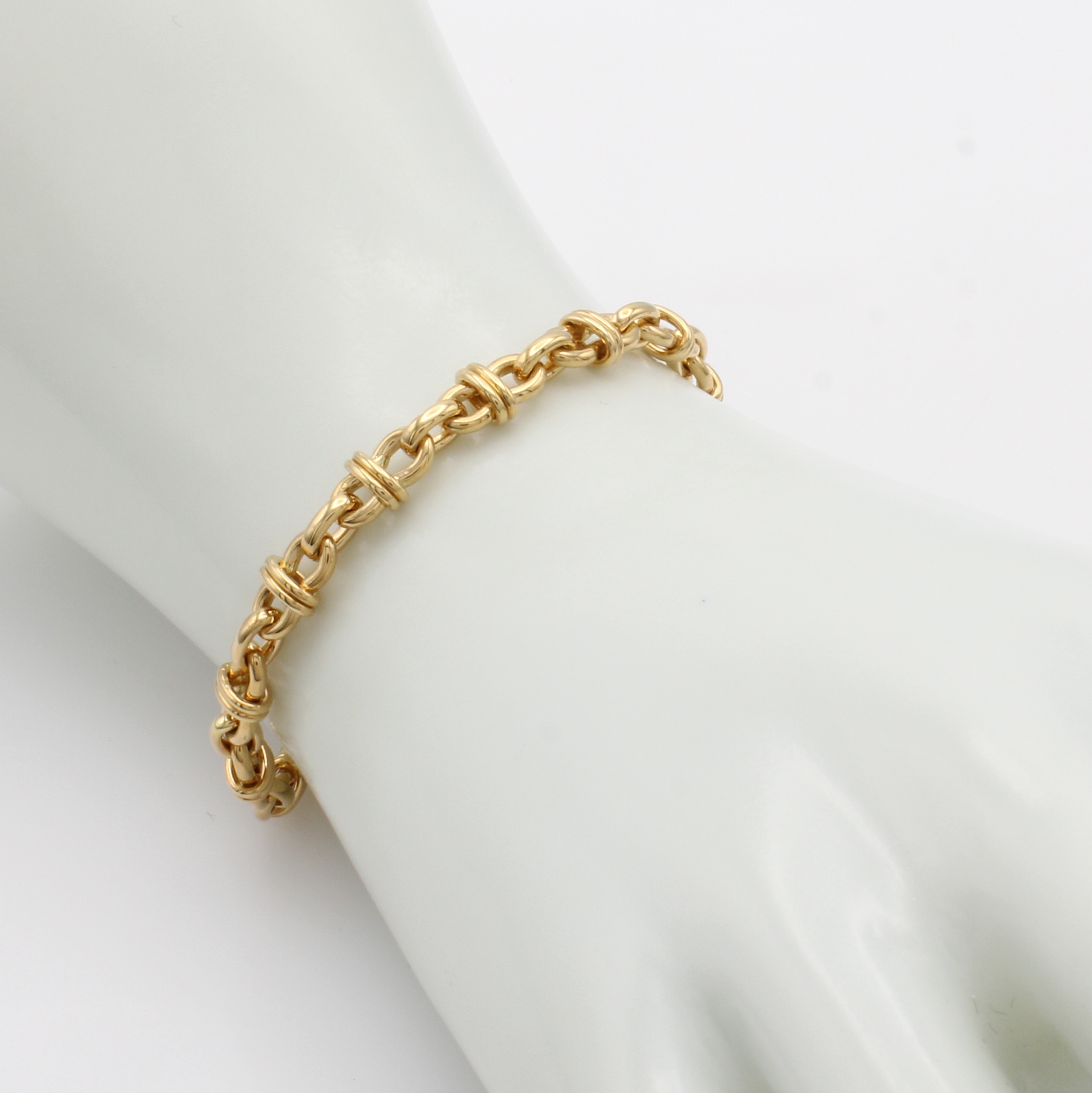 Image 27018867 - Gliederarmband, GG 750/000, ovale Glieder m. doppelten Ösen umgeben, Karabinerschl., L. ...