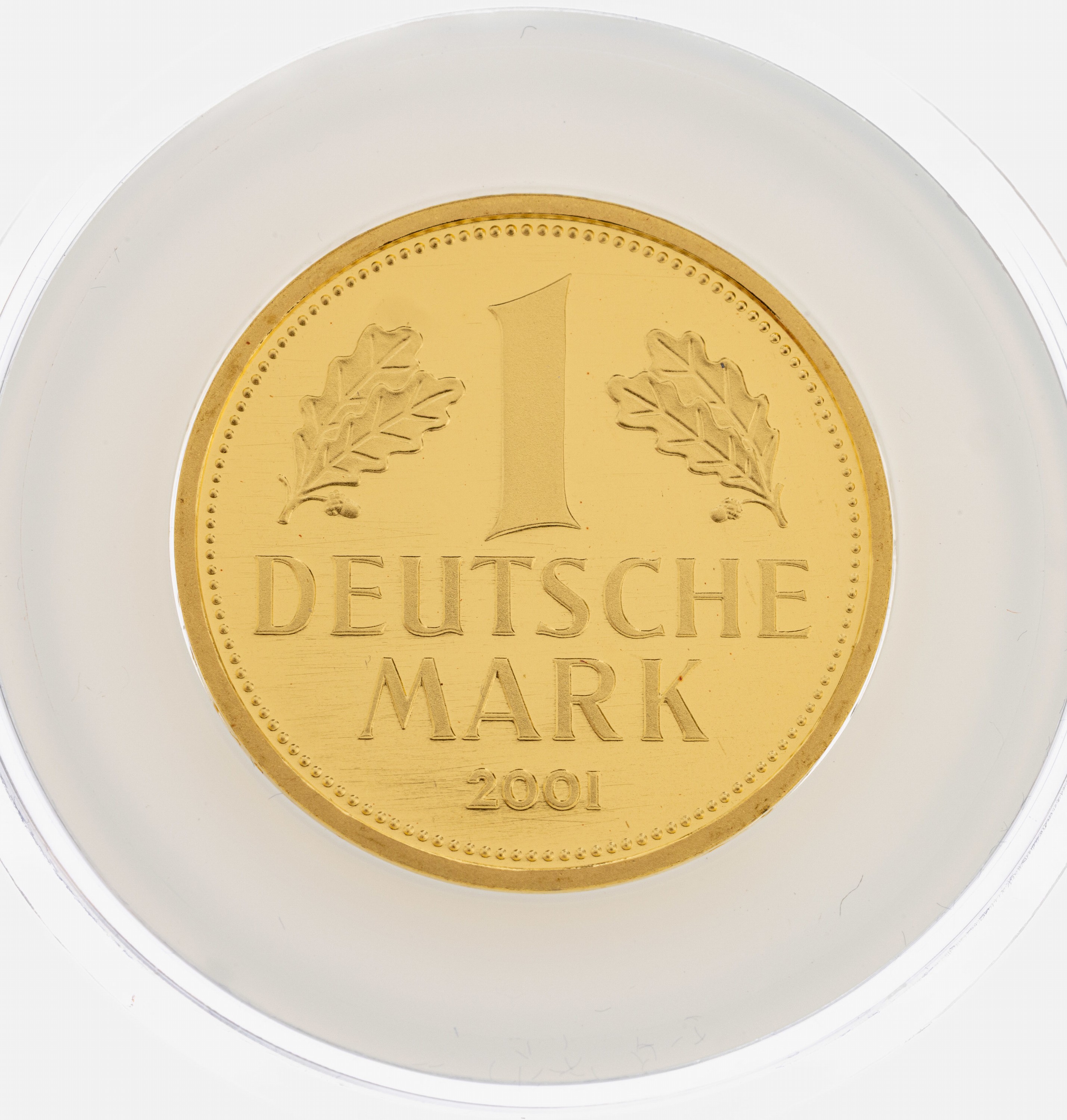 Image 27018874 - 1 Deutsche Mark, sogn. Goldmark, Deutsche Bundesbank 2001, Münzkapsel, Orig.-Etui, ...