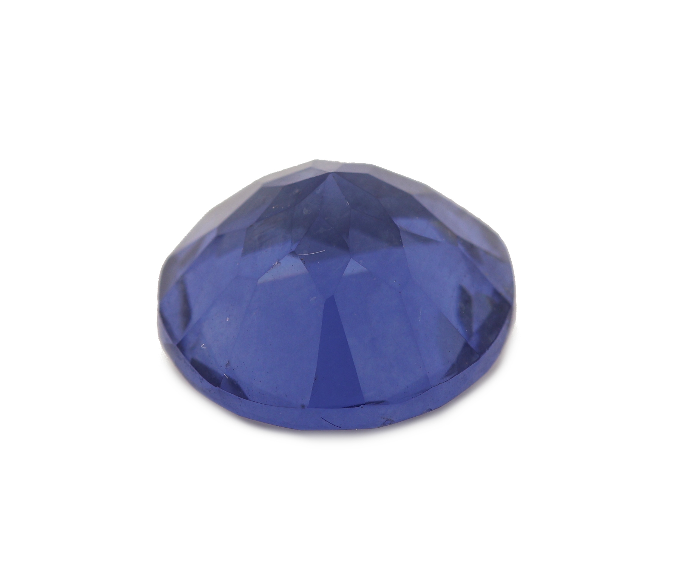 Detail b: Loser Tansanit/Zoisite, blau, rundfacett., 10.00 ct, beh., GGL Zertifikat anbei