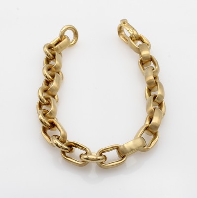 27018839a - Gliederarmband, GG 750/000, z.T. matt., polierte, runde Zwischenösen, integrierte ...