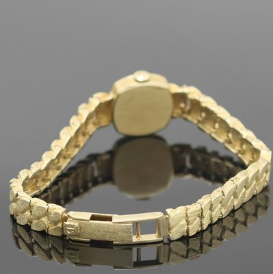 27018885b - TISSOT Damenarmbanduhr in GG 585/000, Schweiz um 1970, Handaufzug, 2-teil. viereckiges ...