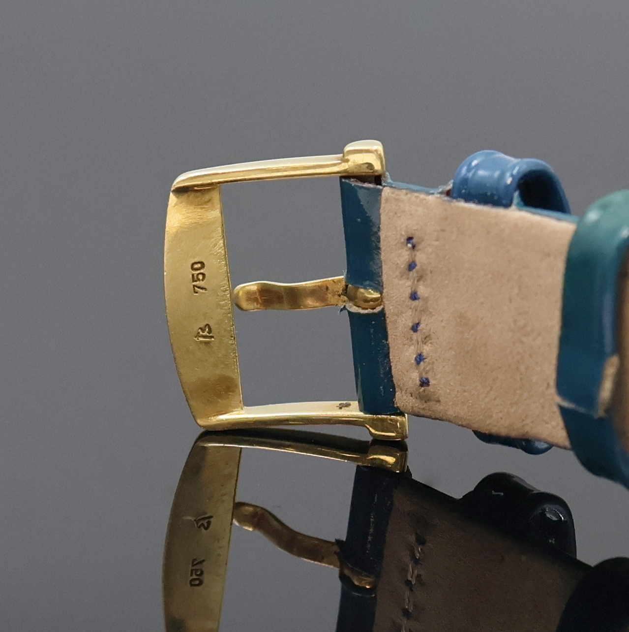 Detail e: BLANCPAIN hochfeine Herrenarmbanduhr Serie Villeret in GG 750/000, Automatik, Schweiz um 1998, 3-teil. Goldgeh. inkl. Lederband m. orig. GG 750/000 ...