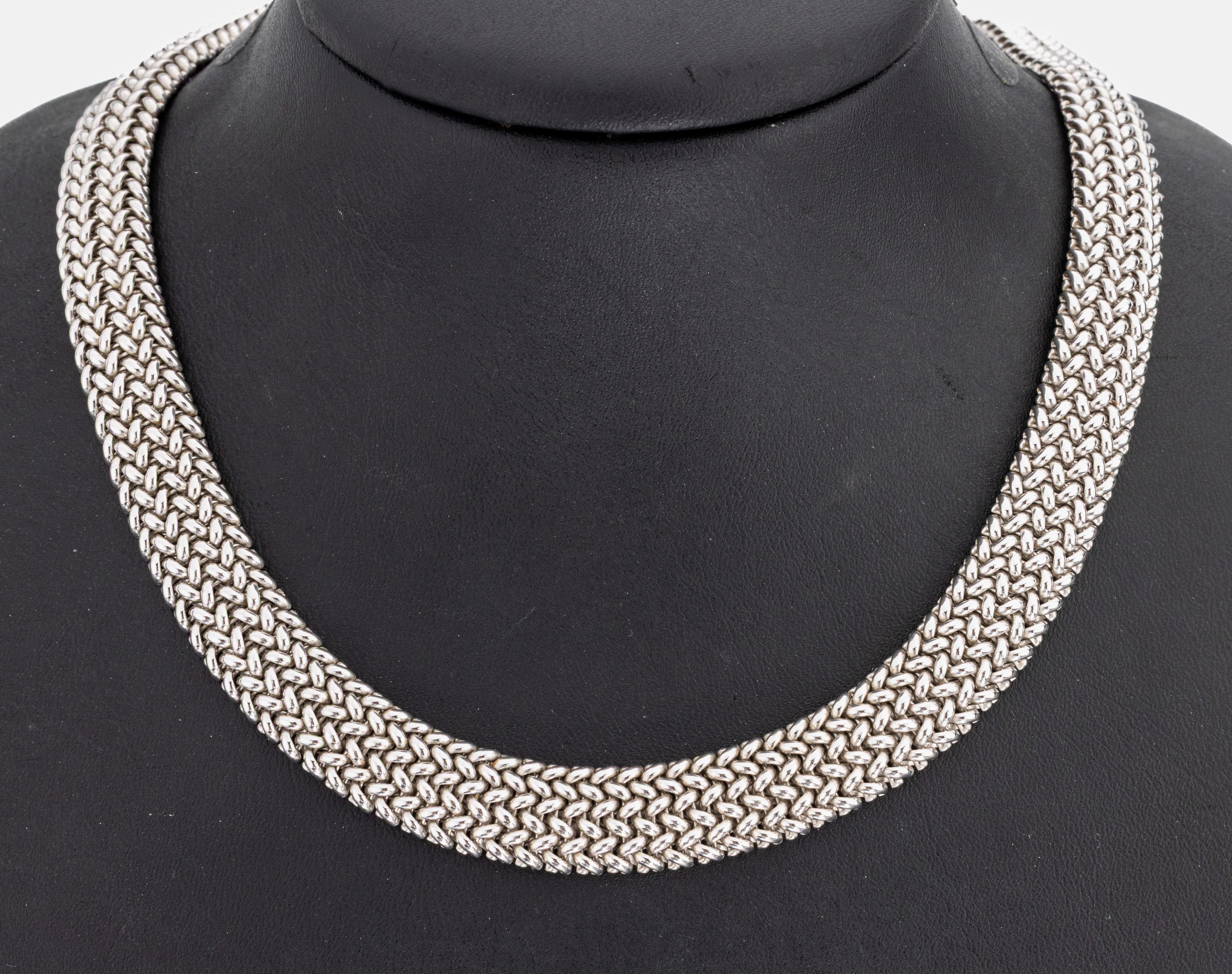 14 kt Gold Collier, WG 585/000, flexibel gearbeitet, L. ca. 45 cm, Kastenschloss, ca. 48.4 g