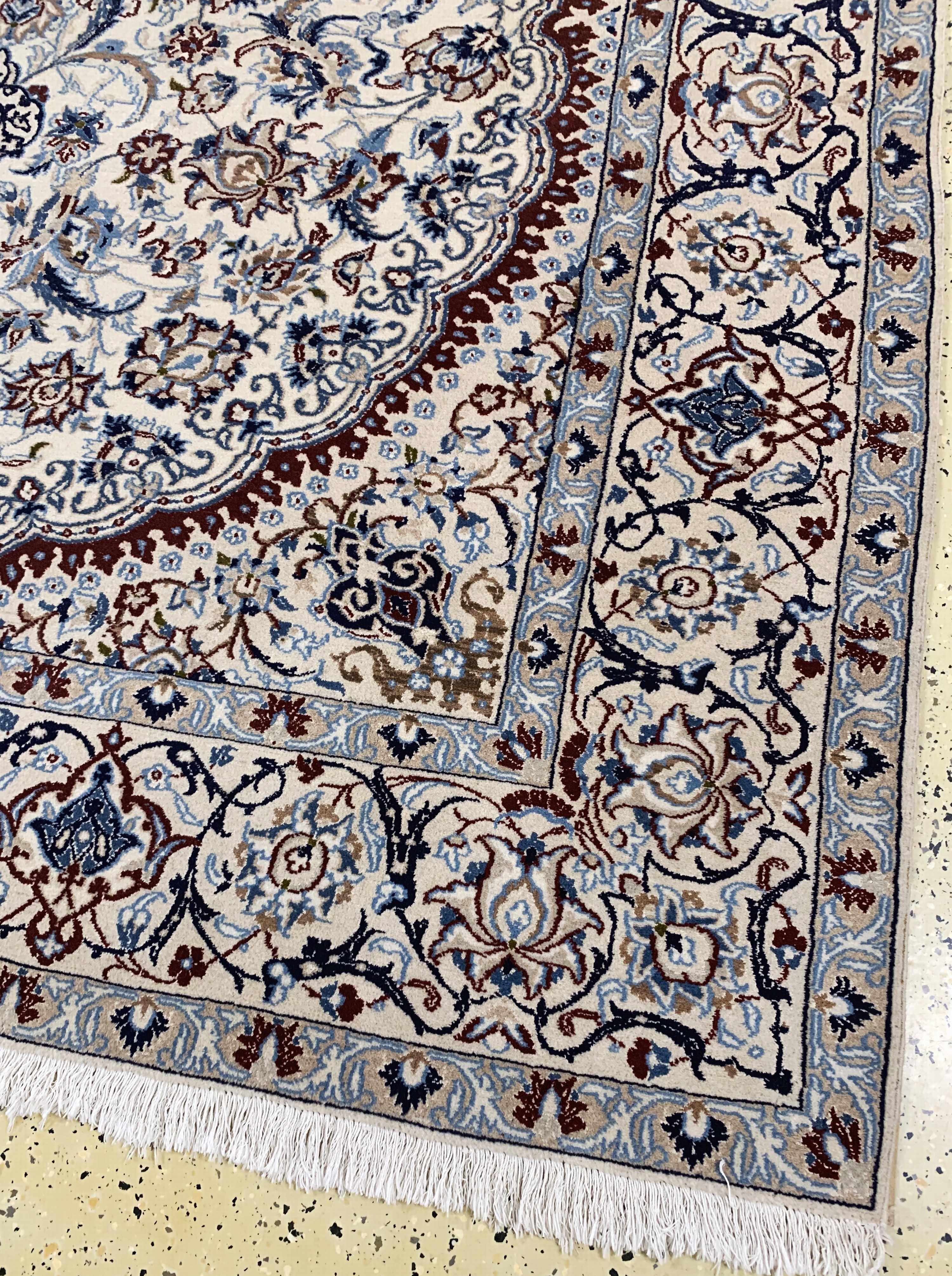 Detail a: Nain, Persien, Mitte 20.Jhd, Wolle auf Baumwolle, ca. 313 x 208 cm, Reinigungsbedürftig, EHZ: 2