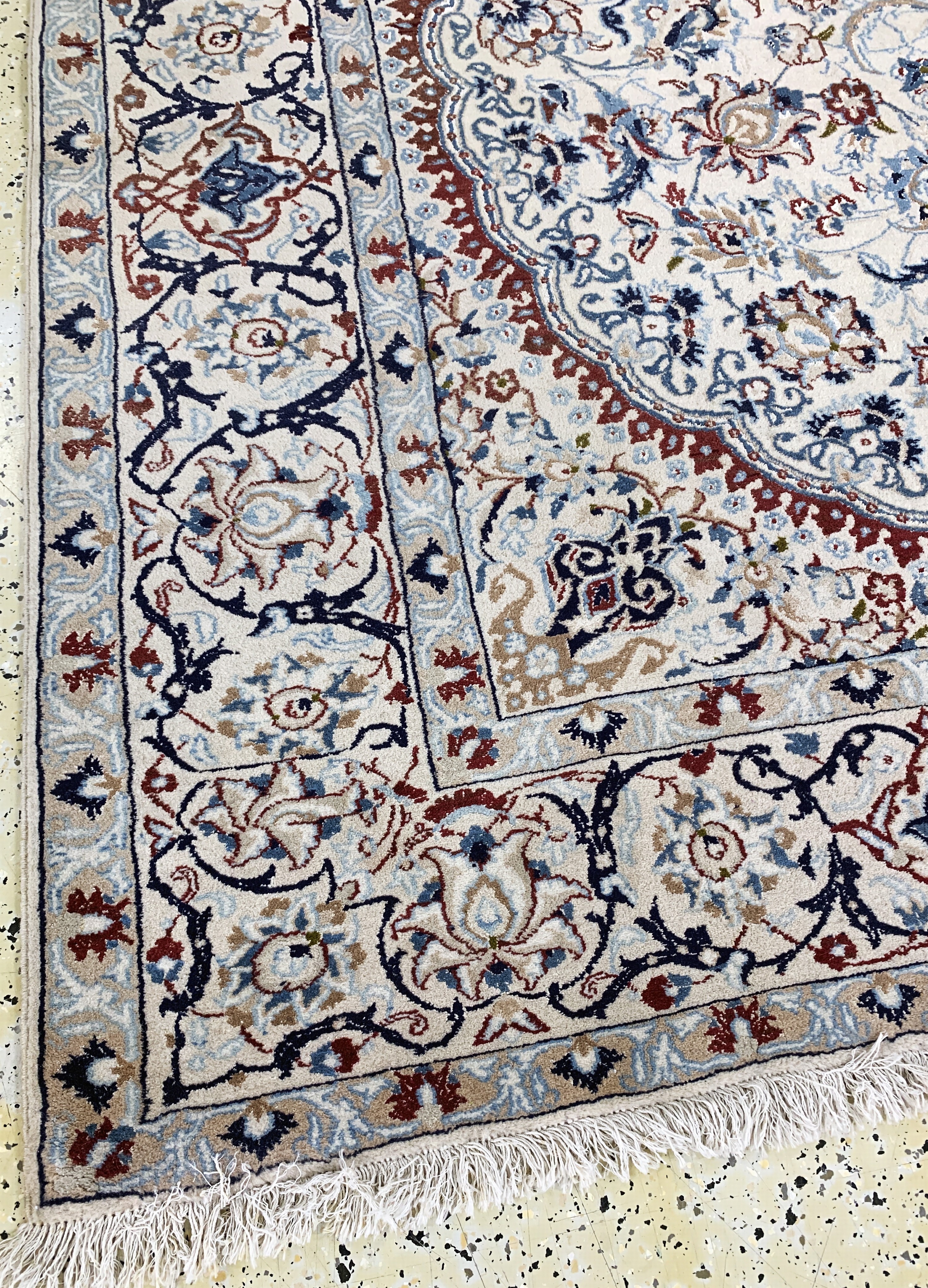 Detail f: Nain, Persien, Mitte 20.Jhd, Wolle auf Baumwolle, ca. 313 x 208 cm, Reinigungsbedürftig, EHZ: 2