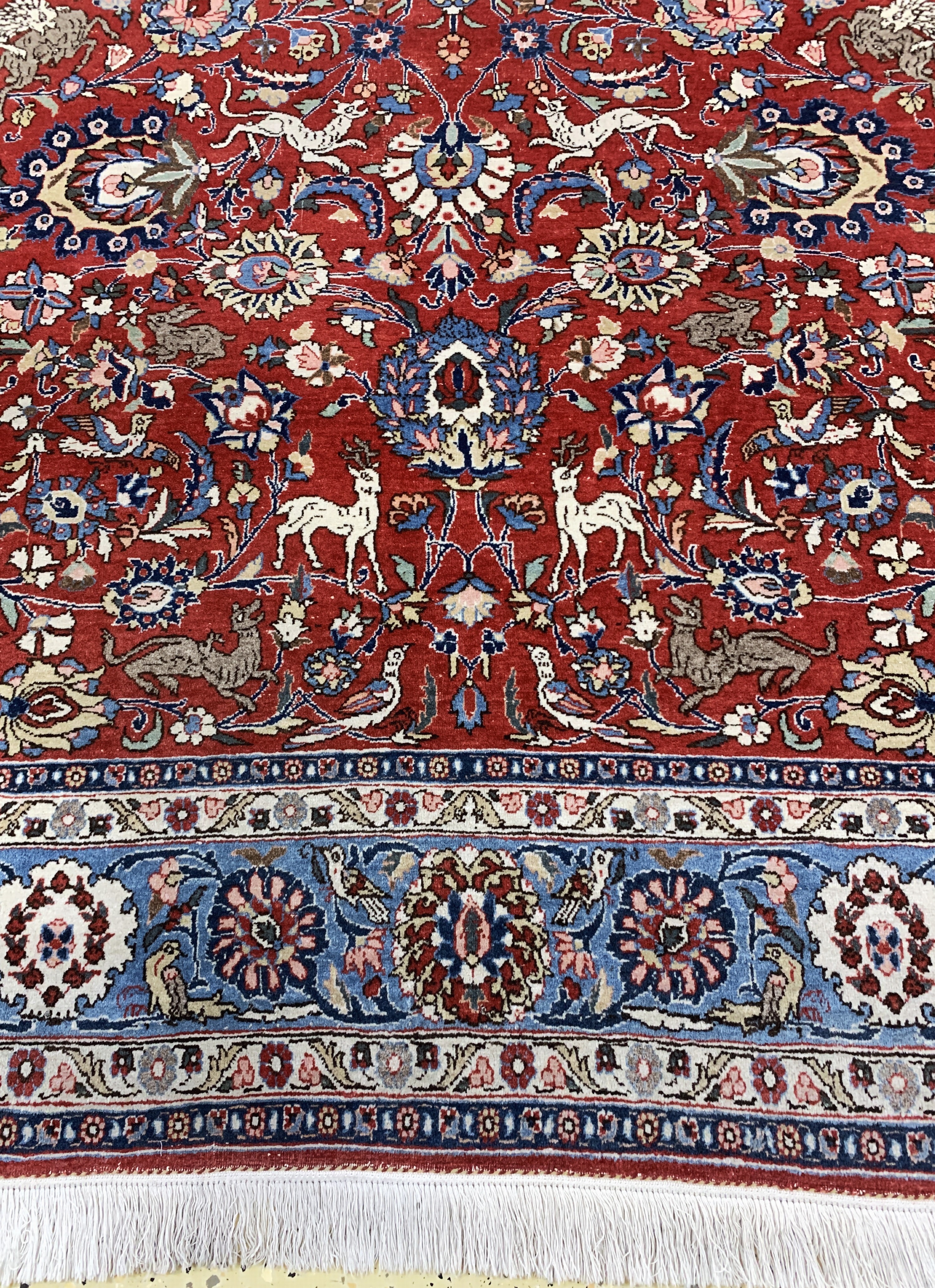 Detail b: Ghom Kork, Persien, Anfang 20.Jhd, Korkwolle auf Baumwolle, ca. 341 x 227 cm, EHZ: 2-3