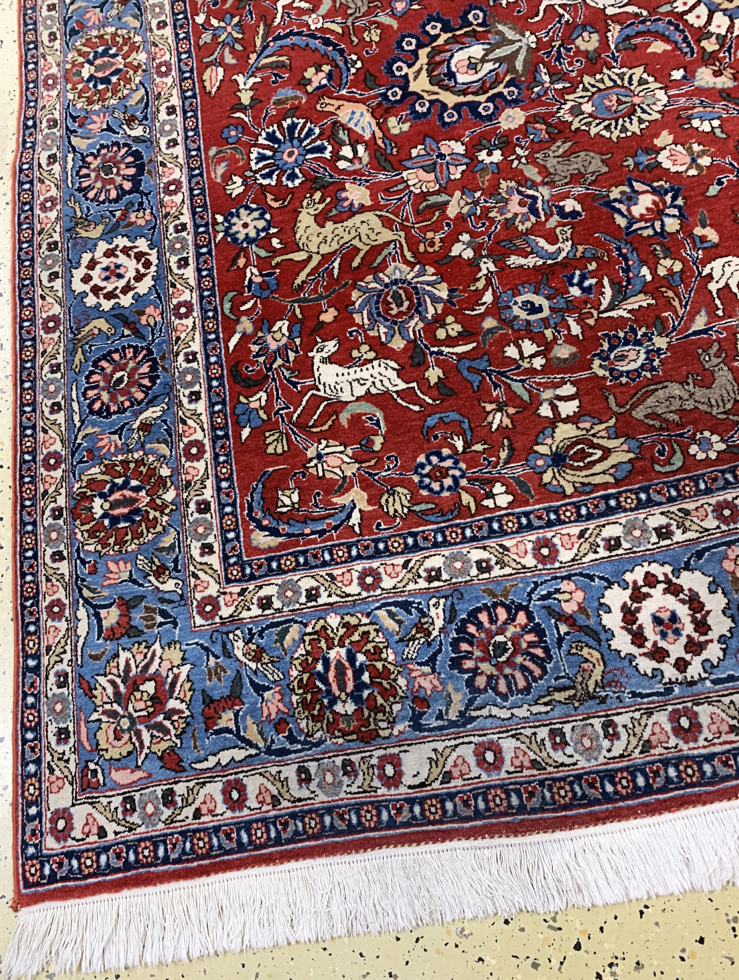 Detail c: Ghom Kork, Persien, Anfang 20.Jhd, Korkwolle auf Baumwolle, ca. 341 x 227 cm, EHZ: 2-3