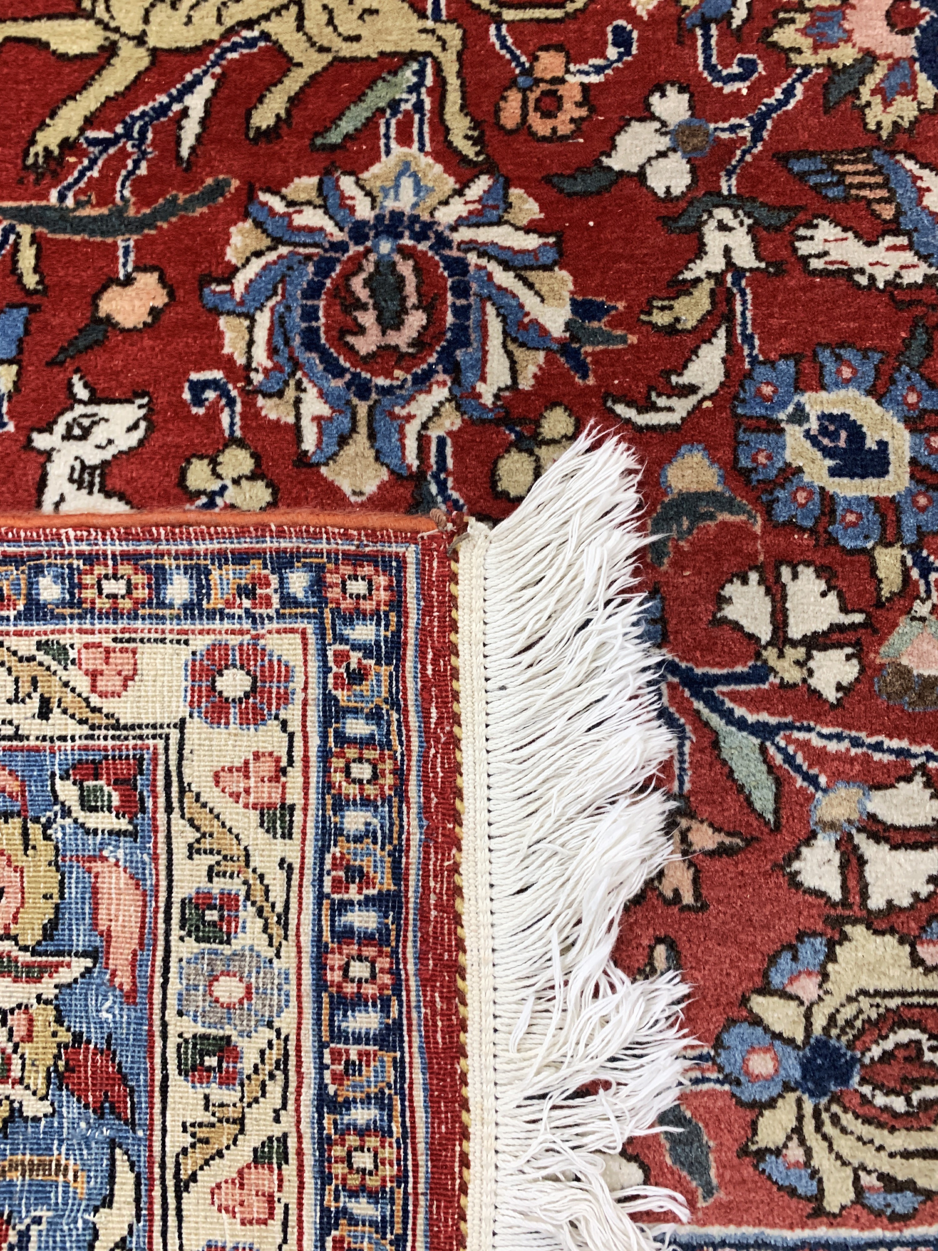 Detail g: Ghom Kork, Persien, Anfang 20.Jhd, Korkwolle auf Baumwolle, ca. 341 x 227 cm, EHZ: 2-3
