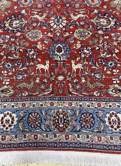 27019015b - Ghom Kork, Persien, Anfang 20.Jhd, Korkwolle auf Baumwolle, ca. 341 x 227 cm, EHZ: 2-3 ...