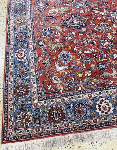 27019015f - Ghom Kork, Persien, Anfang 20.Jhd, Korkwolle auf Baumwolle, ca. 341 x 227 cm, EHZ: 2-3 ...