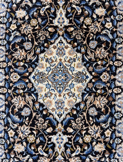 27019046c - Nain fein(9 La), Persien, Mitte 20.Jhd, Korkwolle mit Seide, ca. 200 x 127 cm, ca. ...