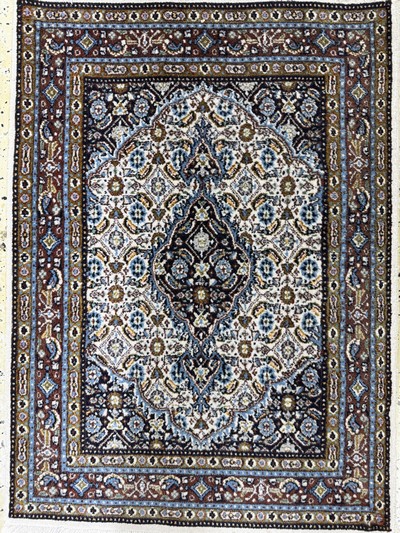 27019063a - 2 Lots Mud, Persien, Ende 20.Jhd, Wolle aufBaumwolle, ca. 154 x 96 cm & ca. 80 x 60 cm, ...