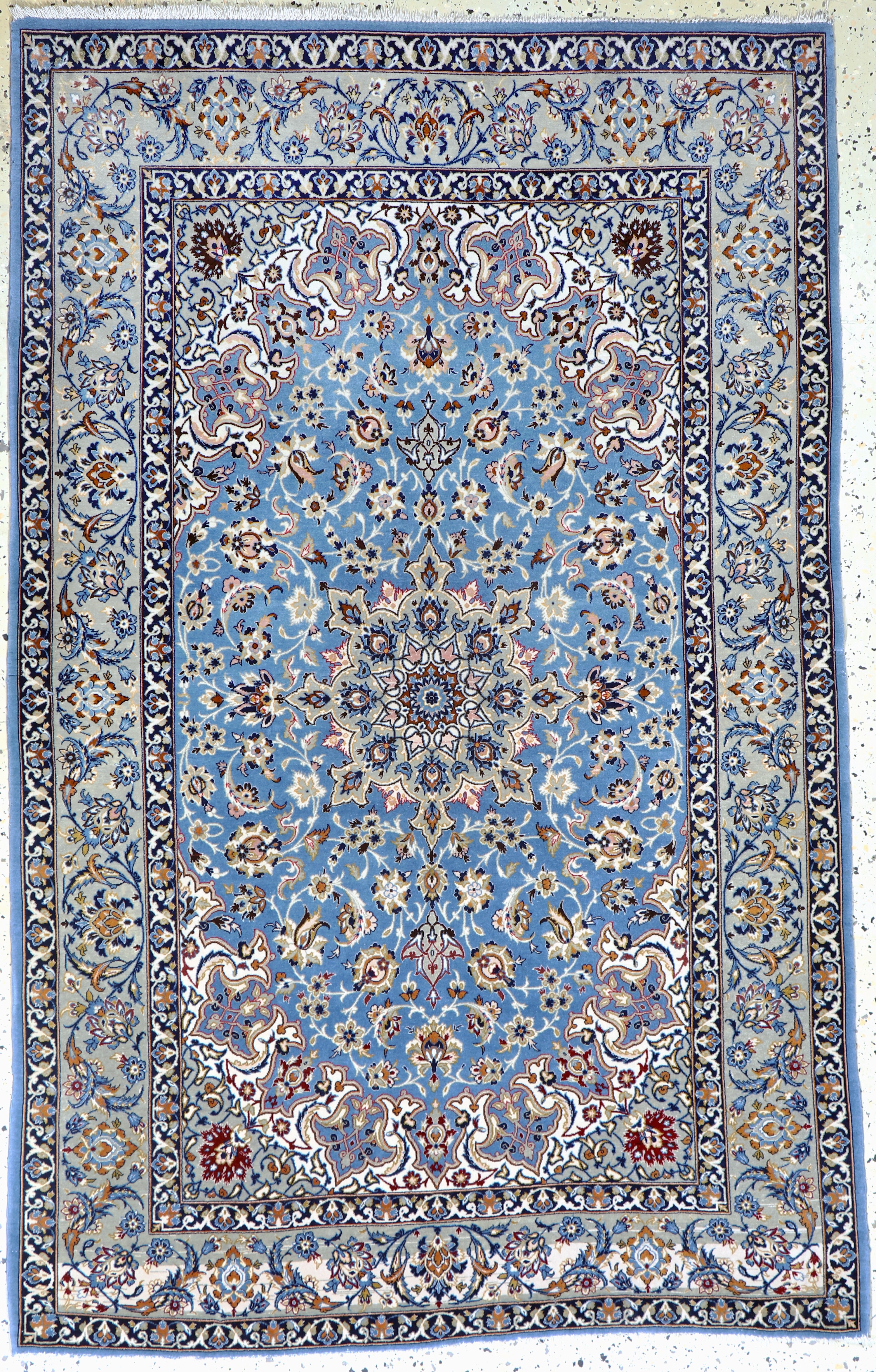 Image 27019194 - Esfahan fein, Persien, Ende 20.Jhd., Korkwolle auf Seide, ca. 167 x 106 cm, EHZ: 2 ...