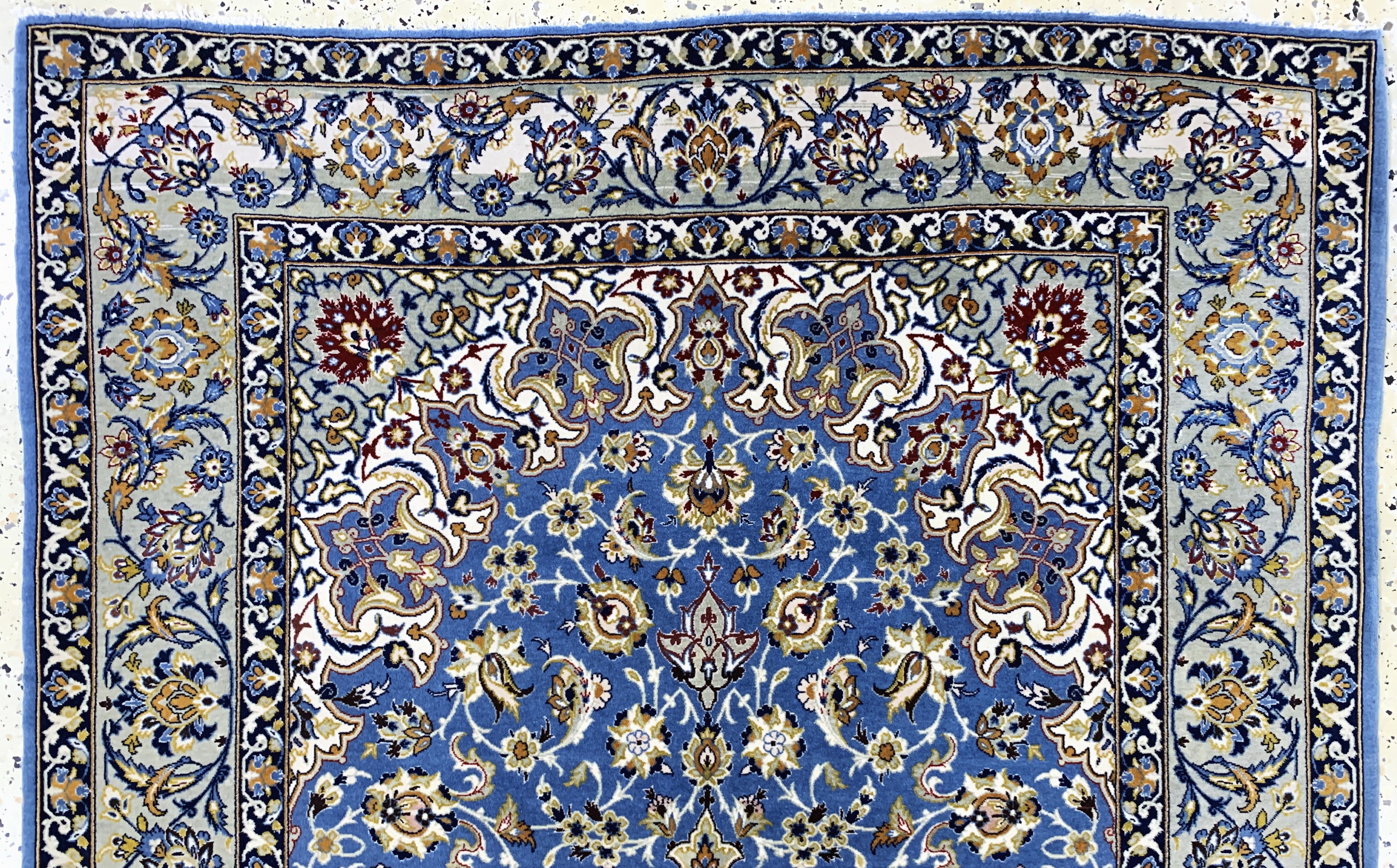 Detail a: Esfahan fein, Persien, Ende 20.Jhd., Korkwolle auf Seide, ca. 167 x 106 cm, EHZ: 2