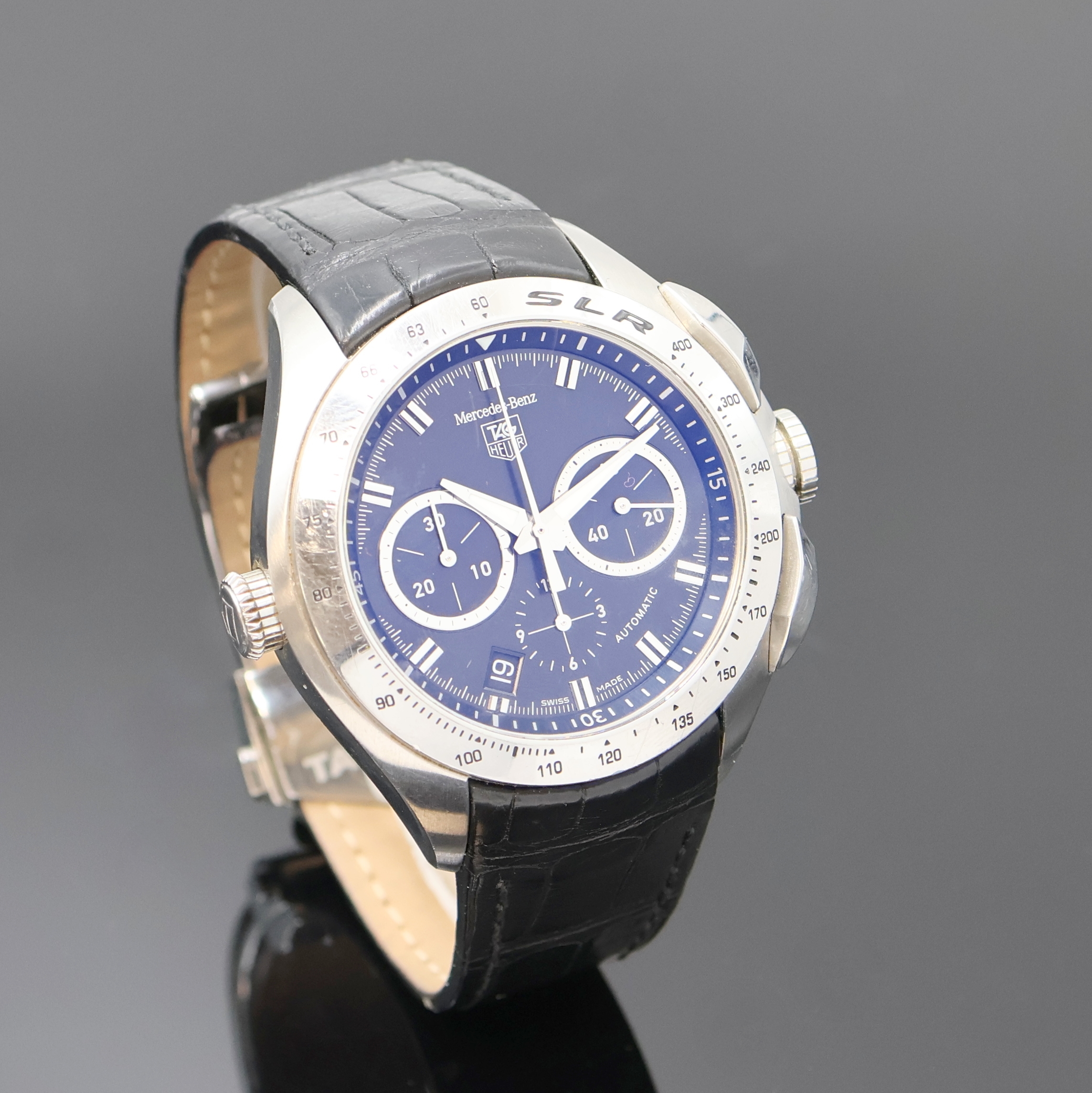 Detail b: TAG HEUER auf 3500 Stück limitierter Armbandchronograph Sondermodell SLR Referenz CAG2110, Automatik, Schweiz um 2006, Edelstahlgeh. inkl. orig. ...