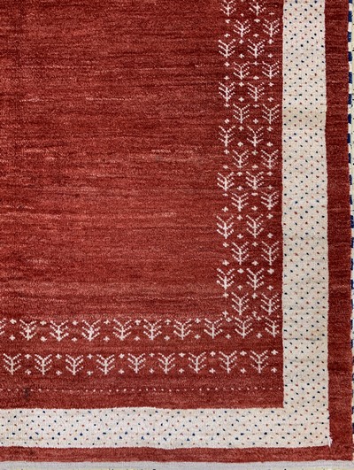 27019195a - Gabbeh, Indien, Ende 20.Jhd., Wolle auf Wolle, ca. 216 x 147 cm, EHZ: 1-2 Schätzpreis: ...