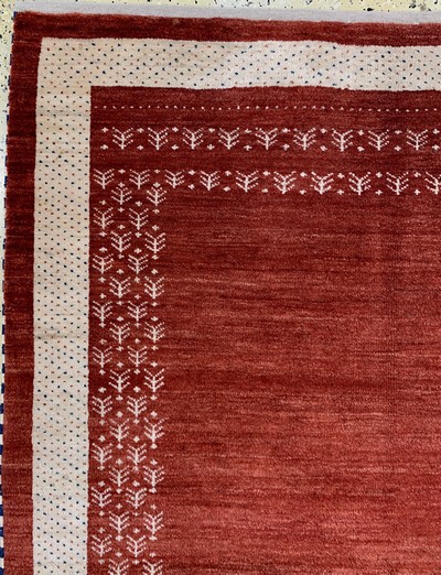 27019195c - Gabbeh, Indien, Ende 20.Jhd., Wolle auf Wolle, ca. 216 x 147 cm, EHZ: 1-2 Schätzpreis: ...